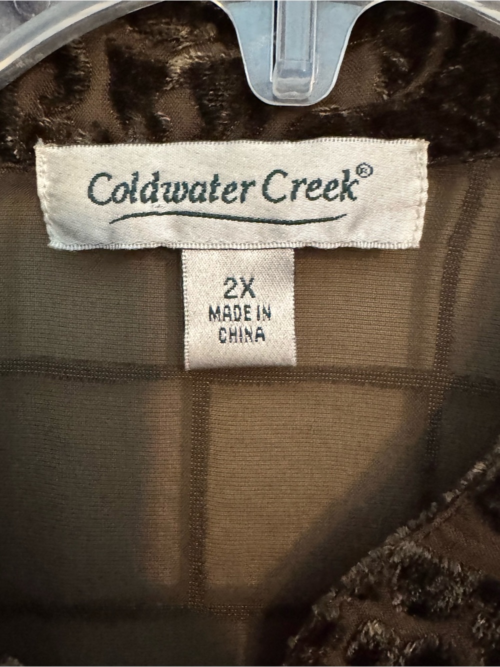 Coldwater Creek Deep Olive Sheer Boho Button-Up Tunic - Picture 2 of 6